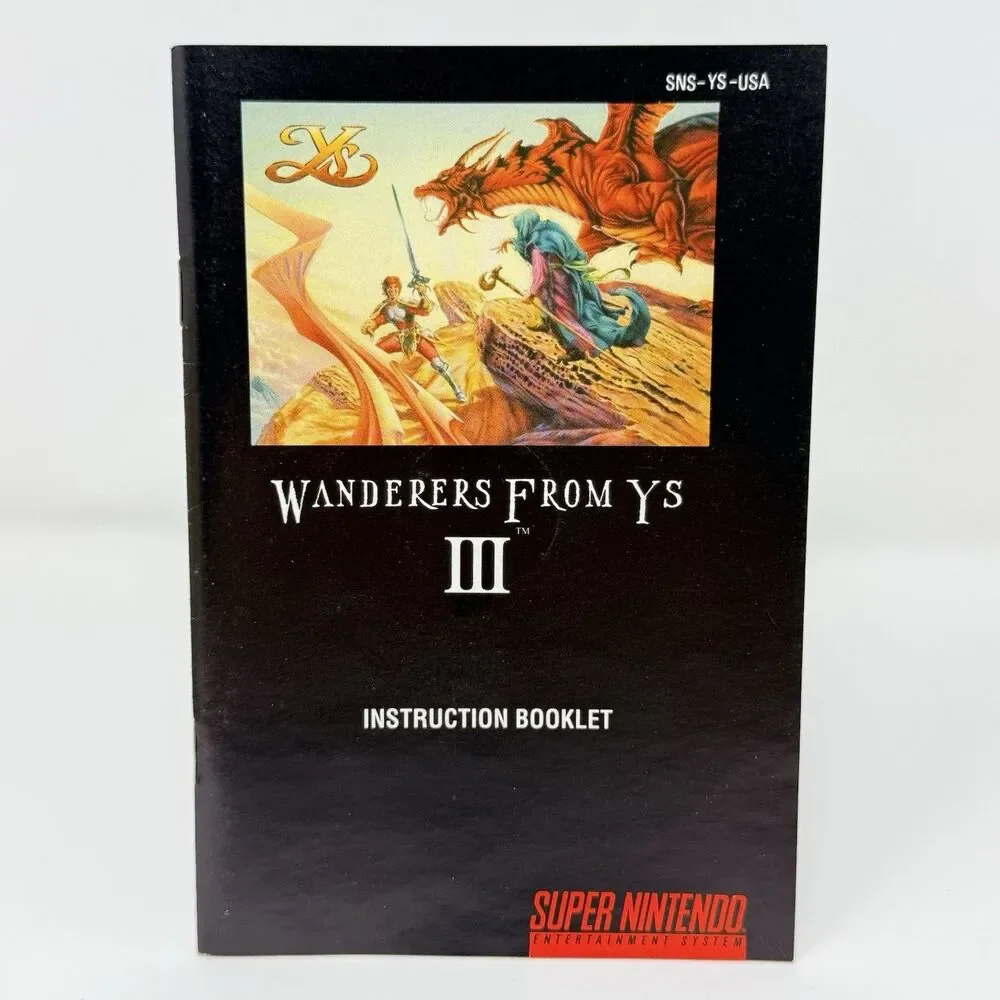 Wanderers From Ys III Nintendo Super NES SNES Complete CIB Authentic Tested